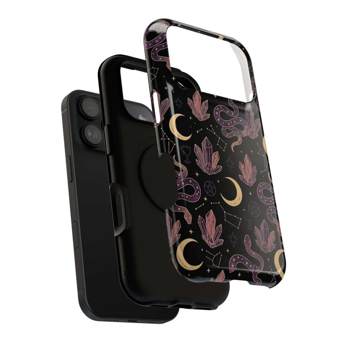 Mystic Moon & Crystal Phone Case — Impact-Resistant Protective Cover