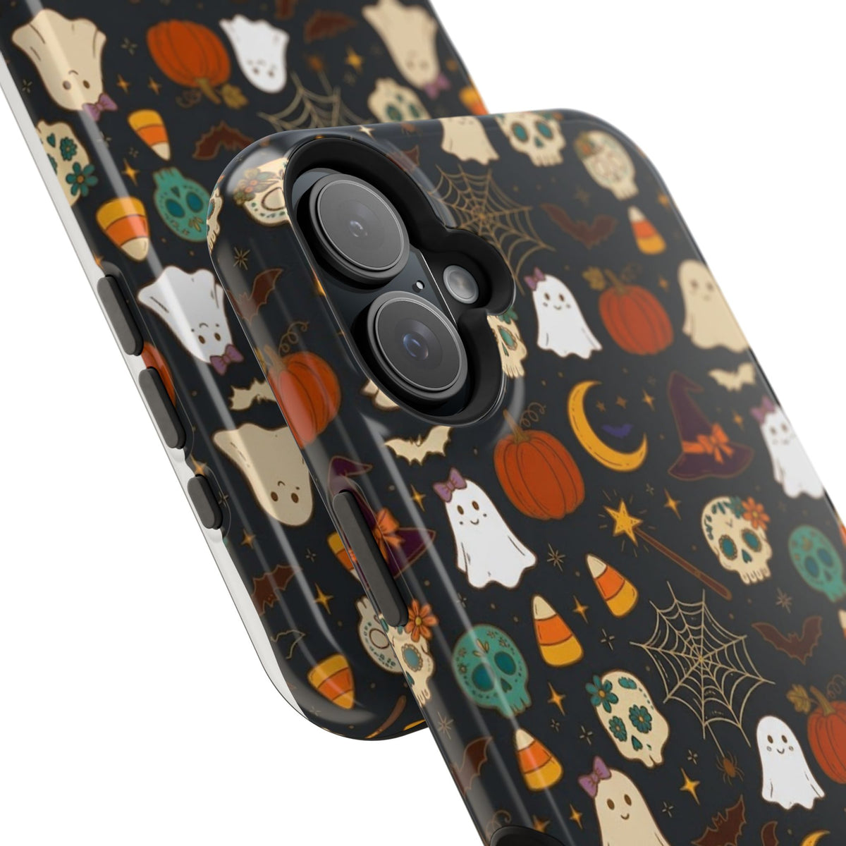 Ghosts, Pumpkins & Skulls Pattern - Impact Resistant Phone Case