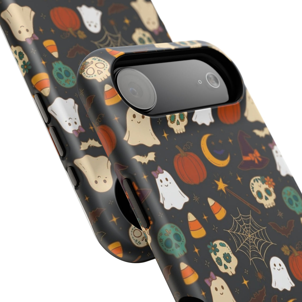 Ghosts, Pumpkins & Skulls Pattern - Impact Resistant Phone Case