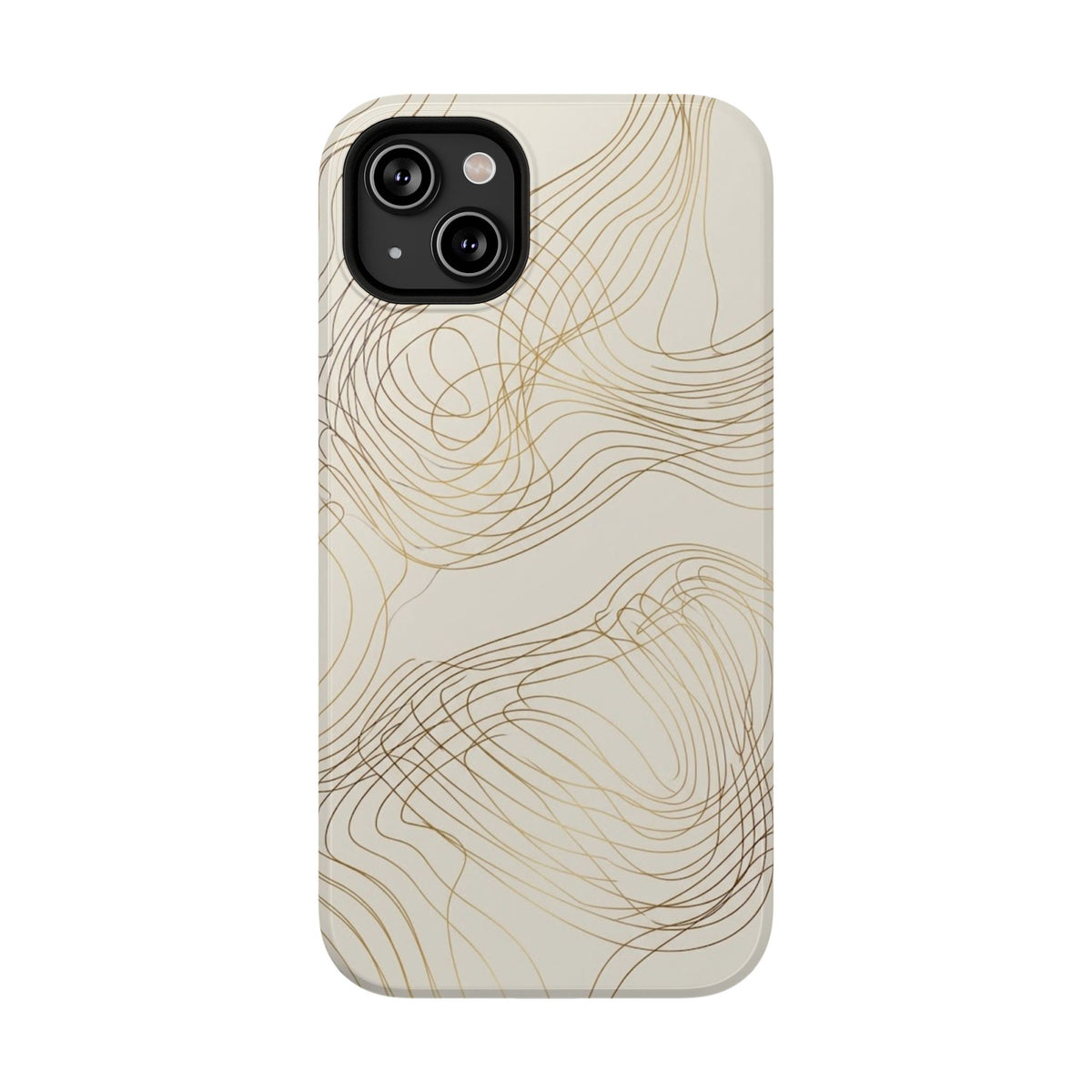 Neutral Gold Wave Pattern - Impact-Resistant Phone Case