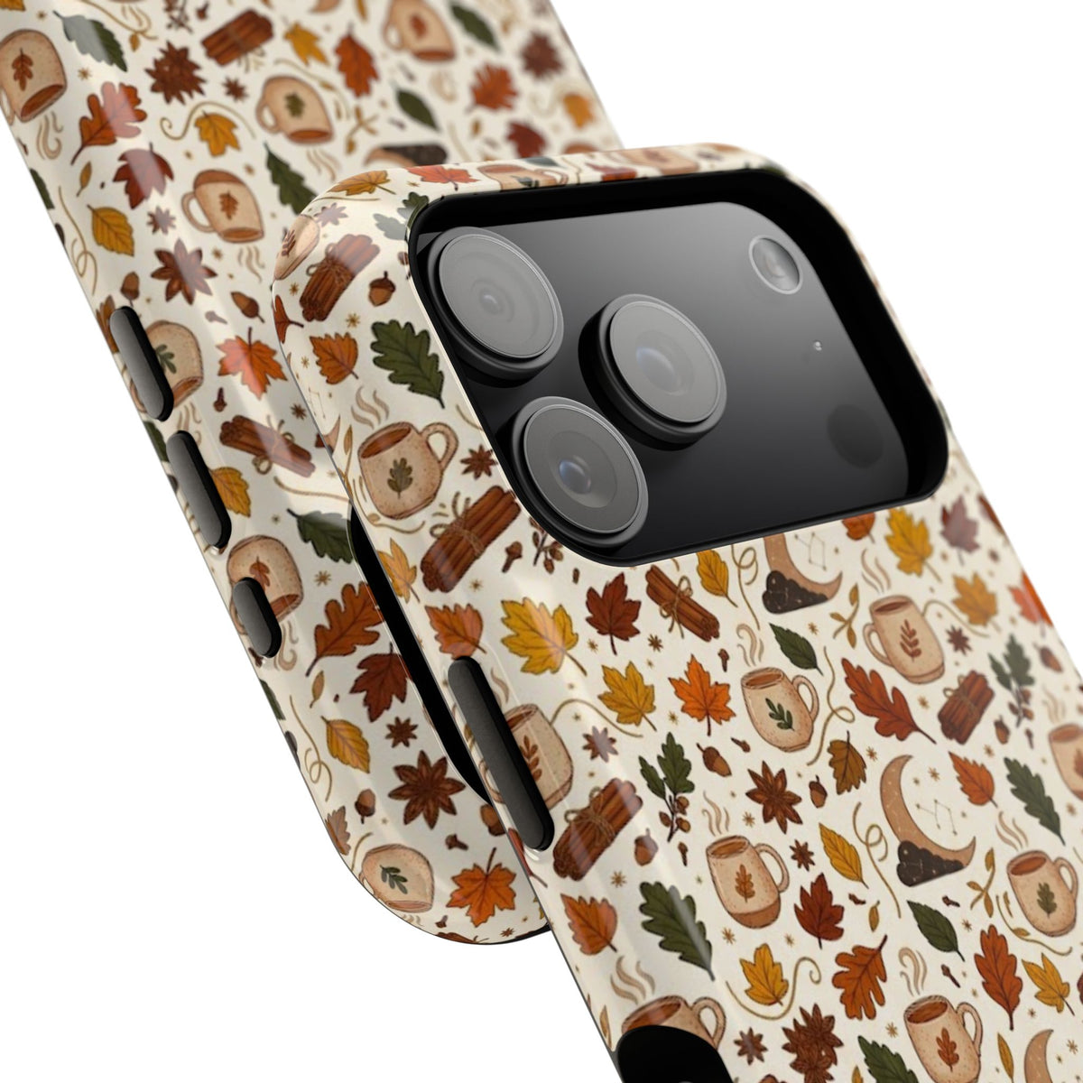Autumn Woodland Phone Case — Fall Leaves & Fox Pattern Impact-Resistant Case