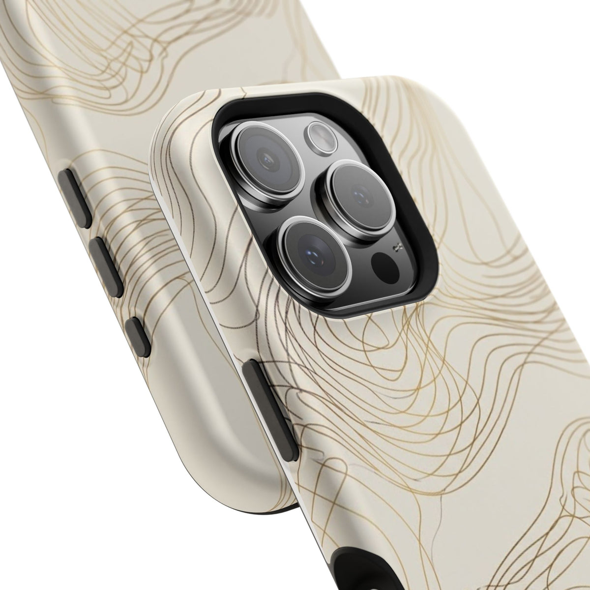 Neutral Gold Wave Pattern - Impact-Resistant Phone Case