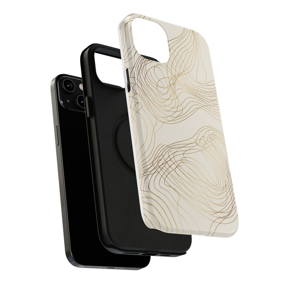 Neutral Gold Wave Pattern - Impact-Resistant Phone Case