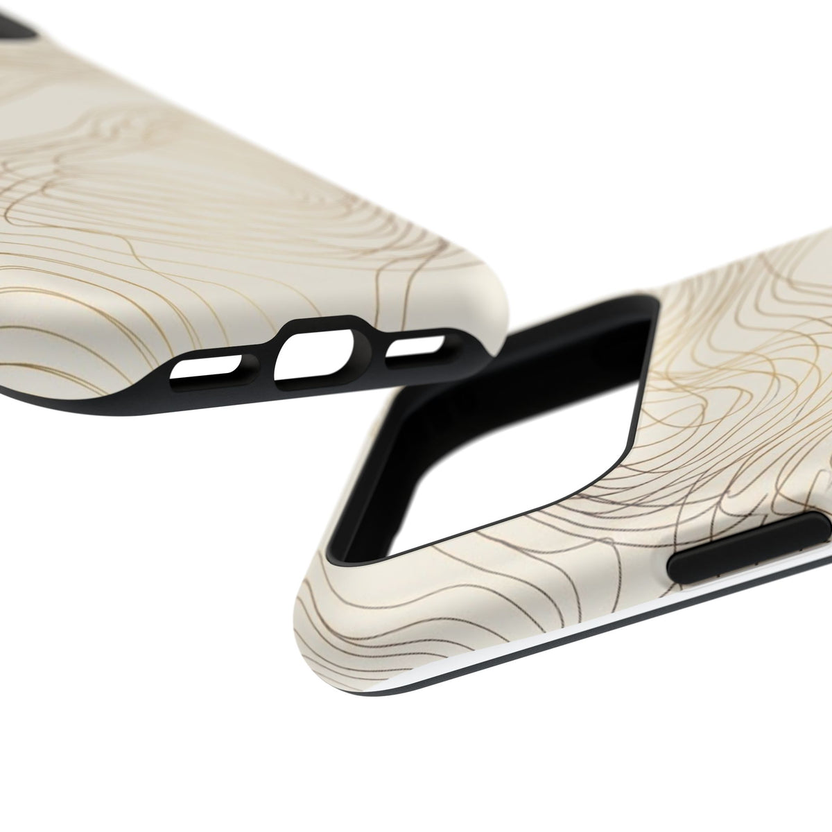 Neutral Gold Wave Pattern - Impact-Resistant Phone Case