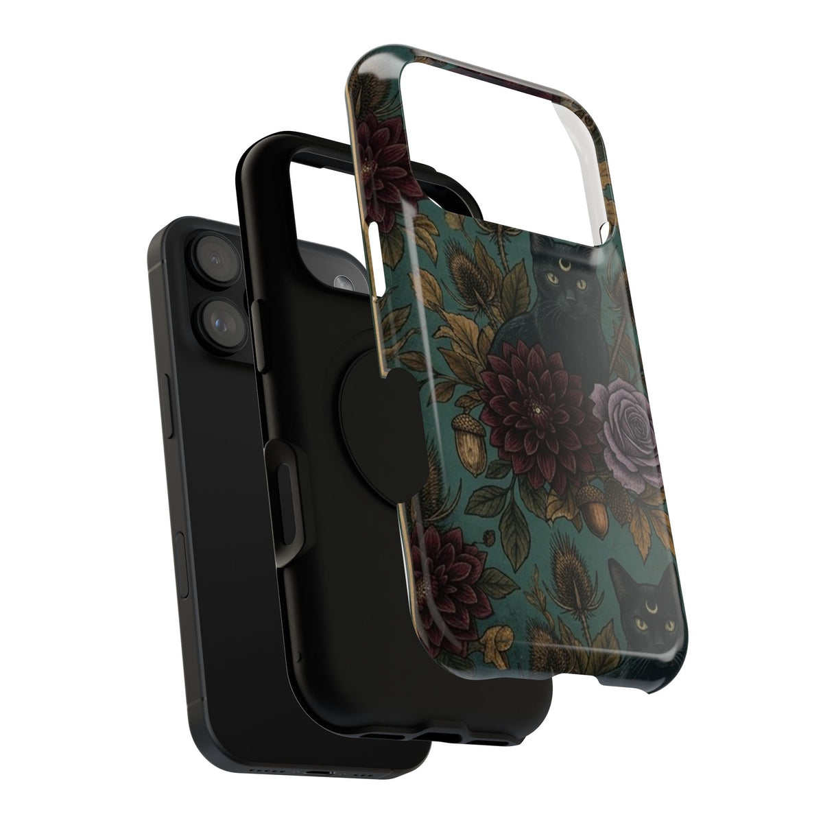 Botanical Black Cat - Impact Resistant Phone Case