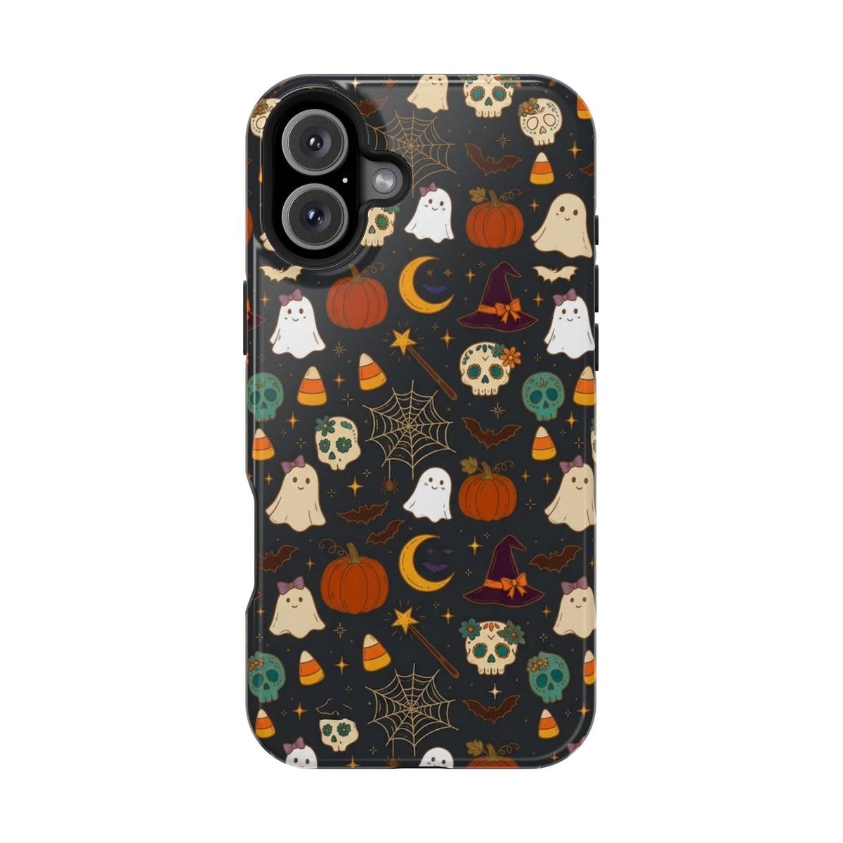 Ghosts, Pumpkins & Skulls Pattern - Impact Resistant Phone Case