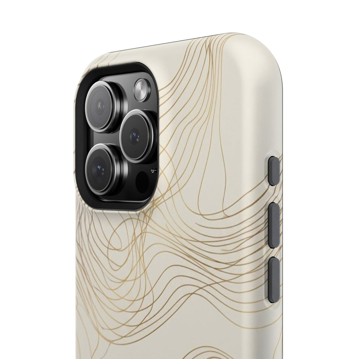 Neutral Gold Wave Pattern - Impact-Resistant Phone Case