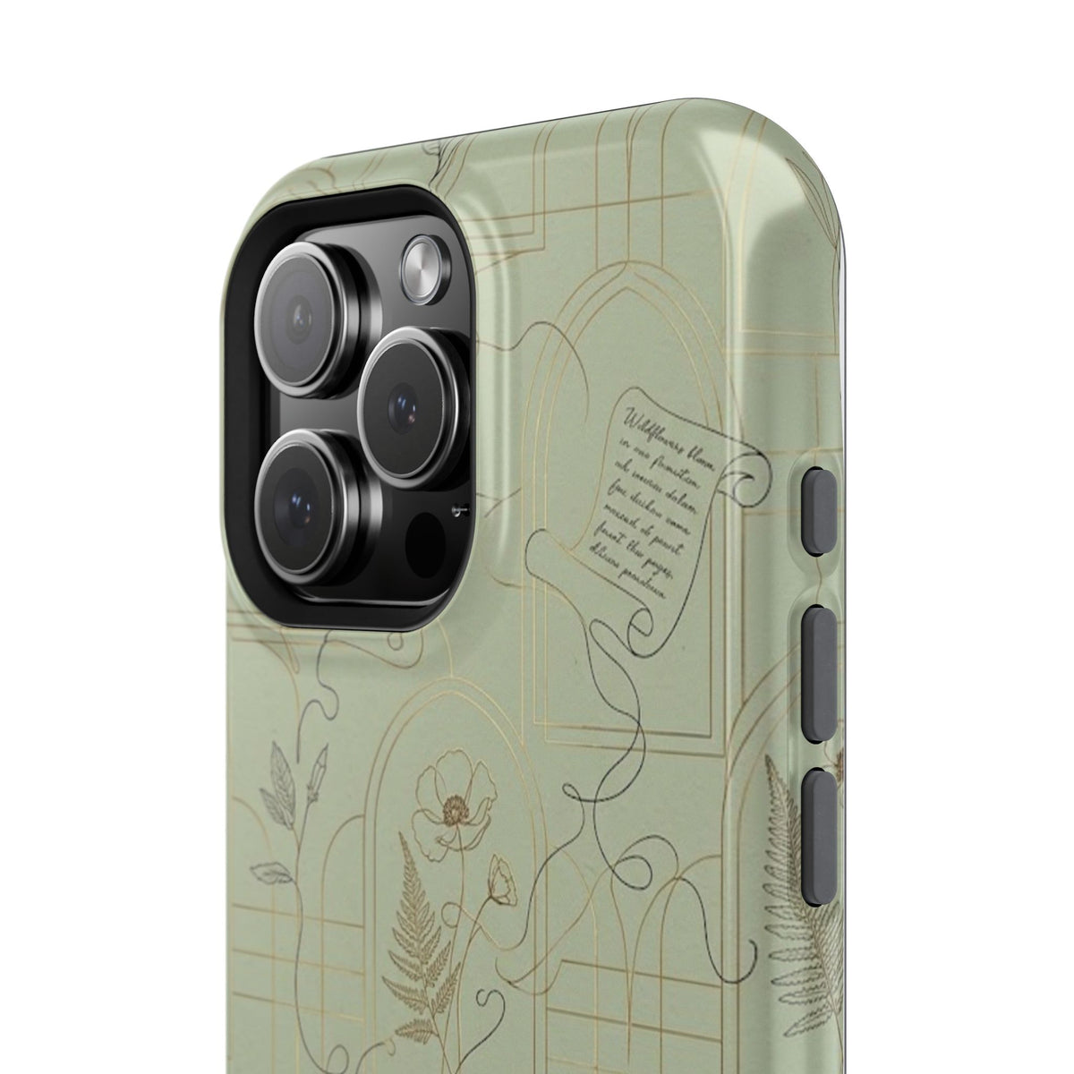 Vintage Botanical Script Design - Impact Resistant Phone Case