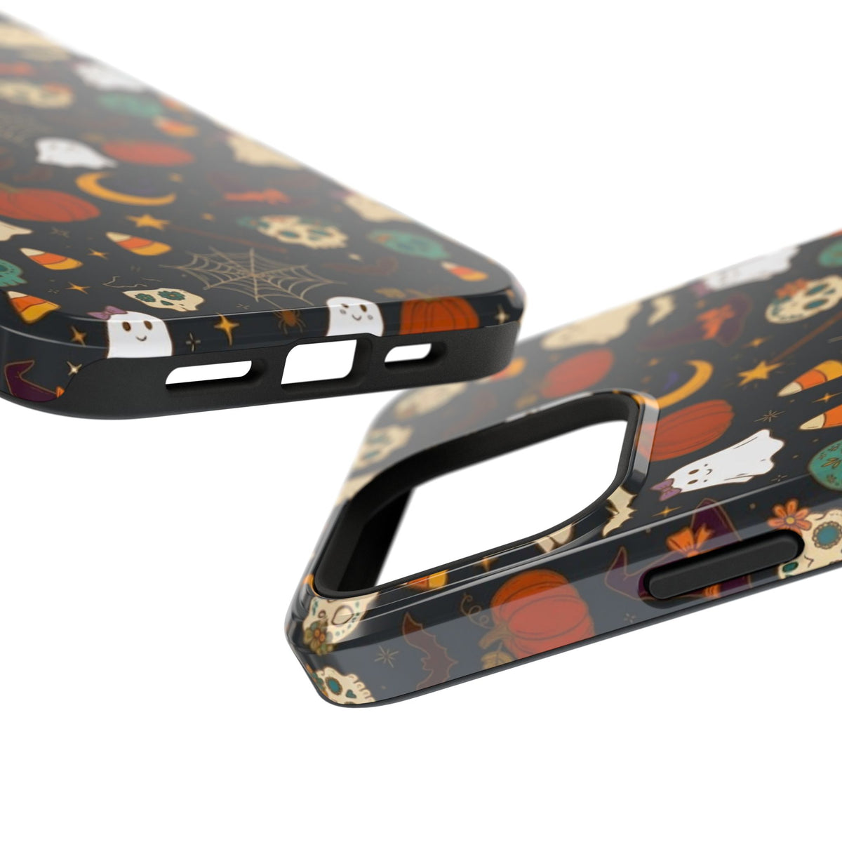 Ghosts, Pumpkins & Skulls Pattern - Impact Resistant Phone Case