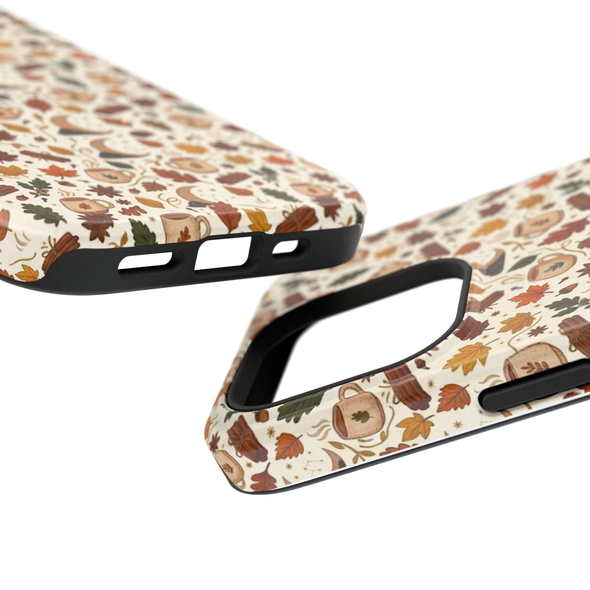 Autumn Woodland Phone Case — Fall Leaves & Fox Pattern Impact-Resistant Case