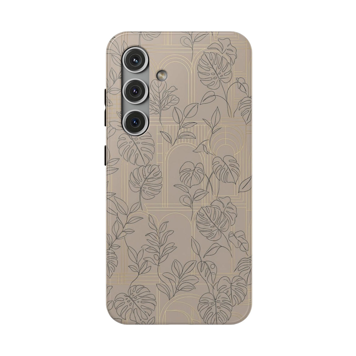 Neutral Leaf Pattern - Impact Resistant Phone Case