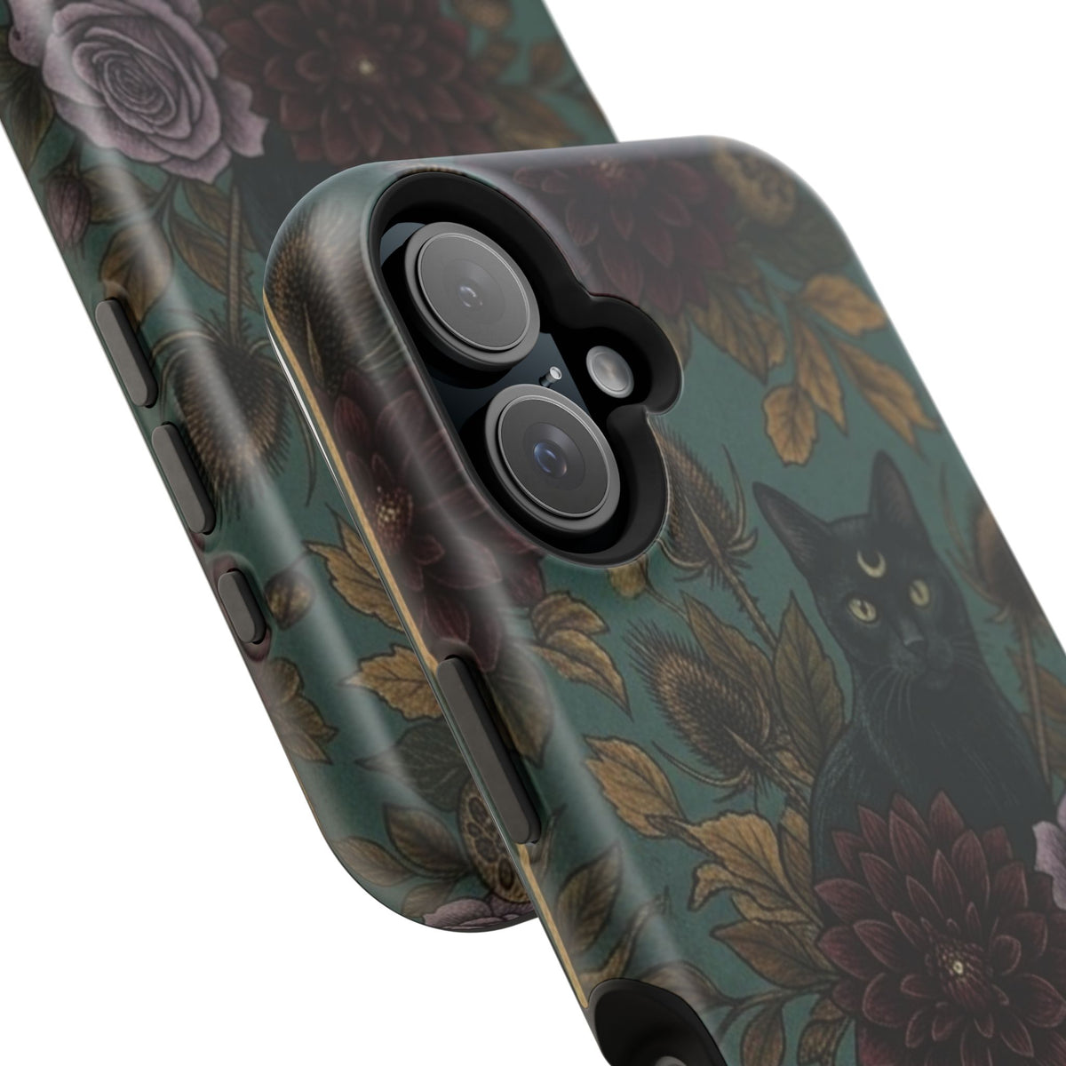 Botanical Black Cat - Impact Resistant Phone Case