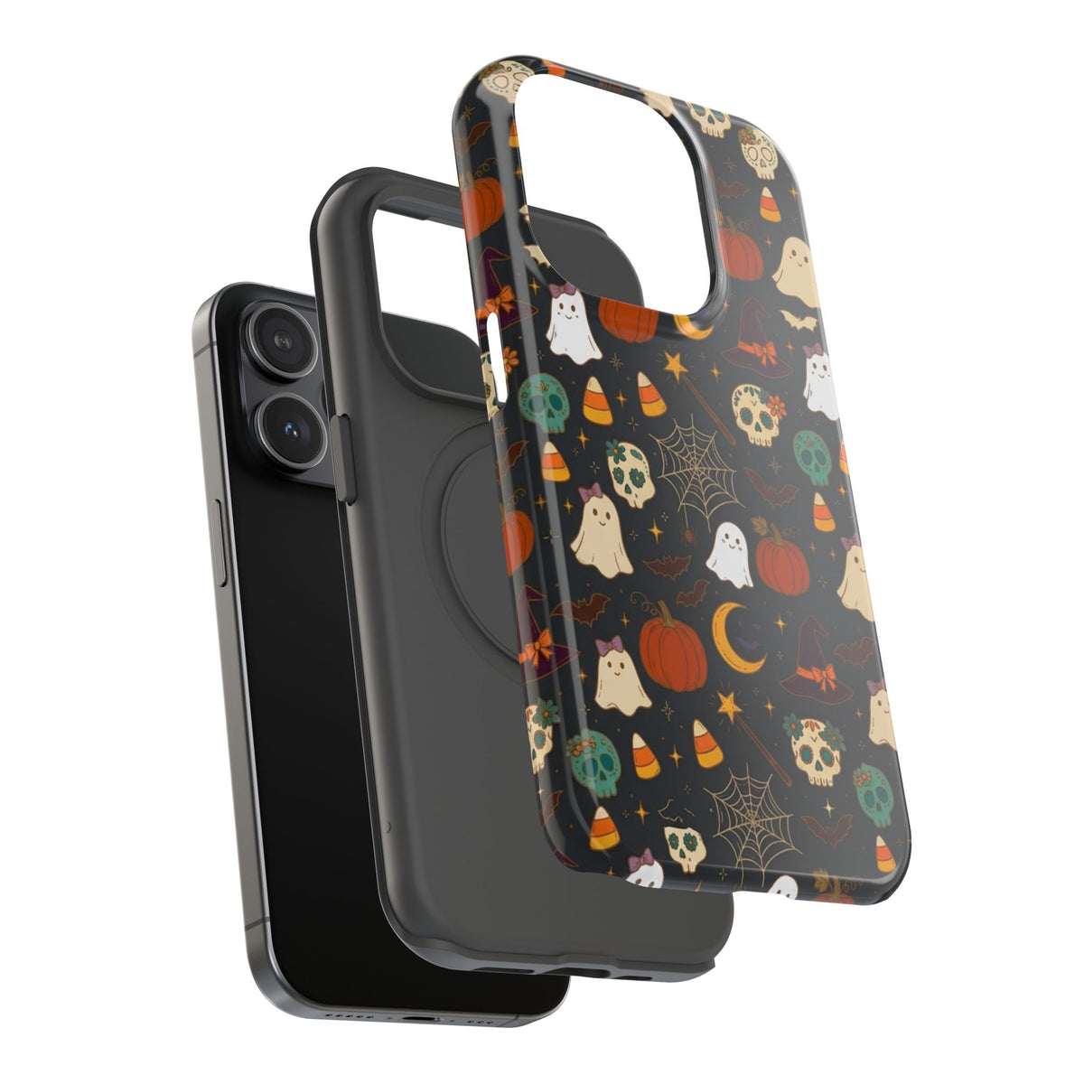 Ghosts, Pumpkins & Skulls Pattern - Impact Resistant Phone Case