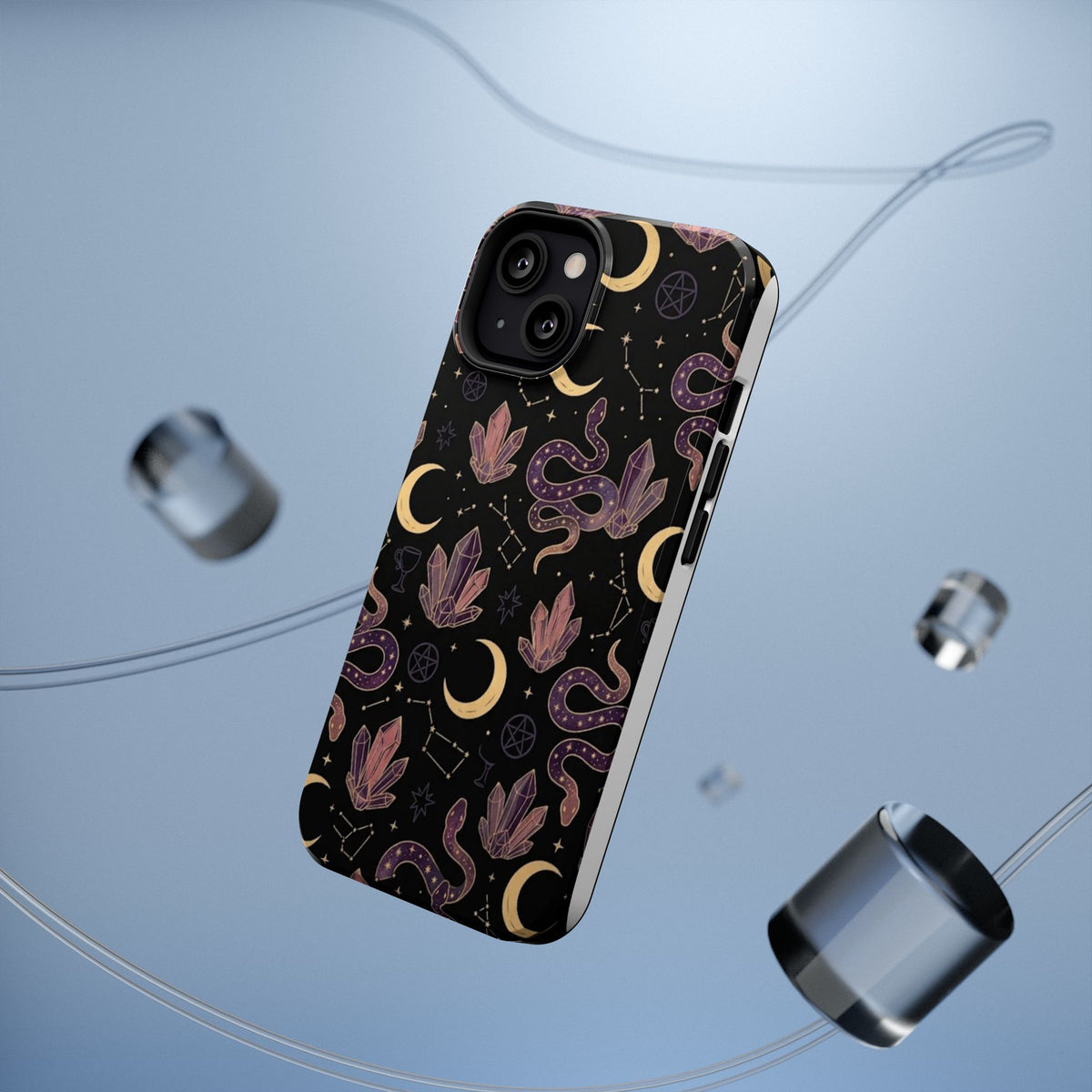 Mystic Moon & Crystal Phone Case — Impact-Resistant Protective Cover