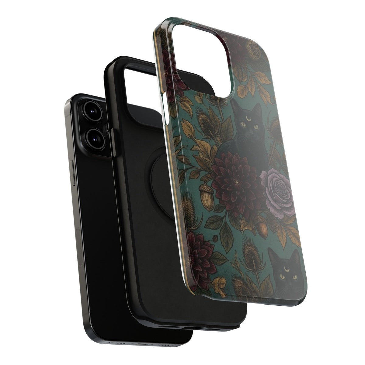 Botanical Black Cat - Impact Resistant Phone Case