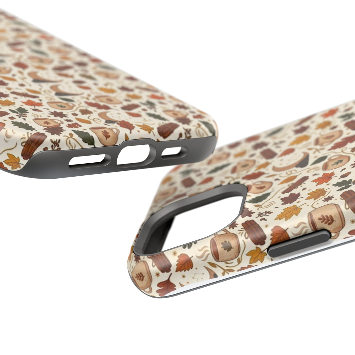 Autumn Woodland Phone Case — Fall Leaves & Fox Pattern Impact-Resistant Case