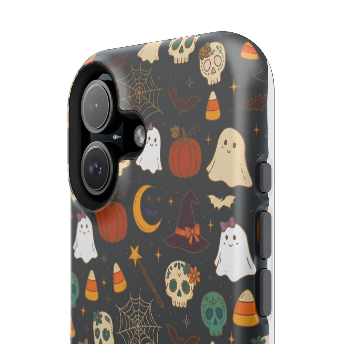 Ghosts, Pumpkins & Skulls Pattern - Impact Resistant Phone Case