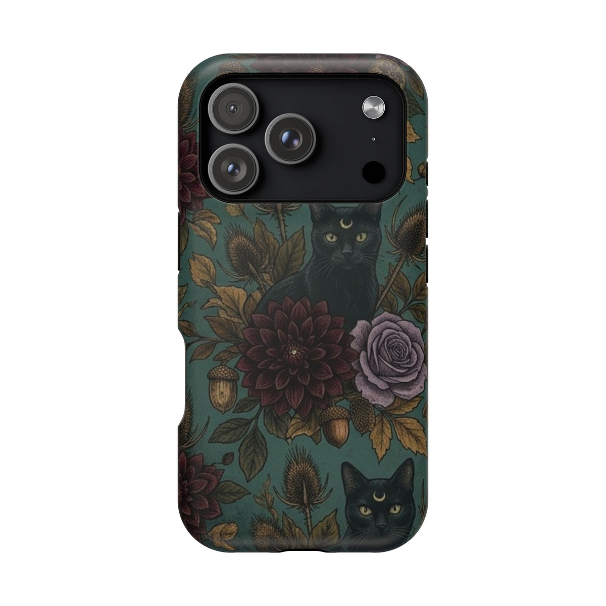 Botanical Black Cat - Impact Resistant Phone Case