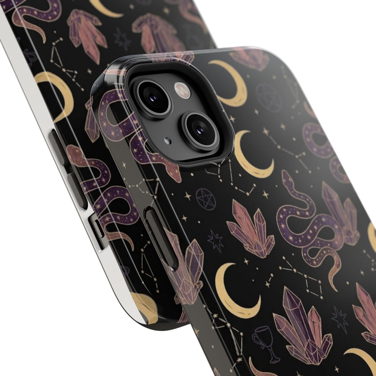 Mystic Moon & Crystal Phone Case — Impact-Resistant Protective Cover