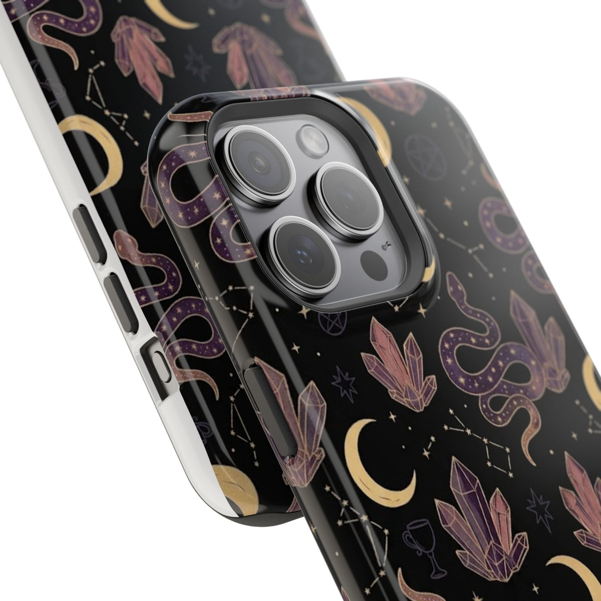 Mystic Moon & Crystal Phone Case — Impact-Resistant Protective Cover