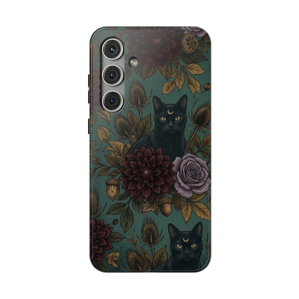 Botanical Black Cat - Impact Resistant Phone Case