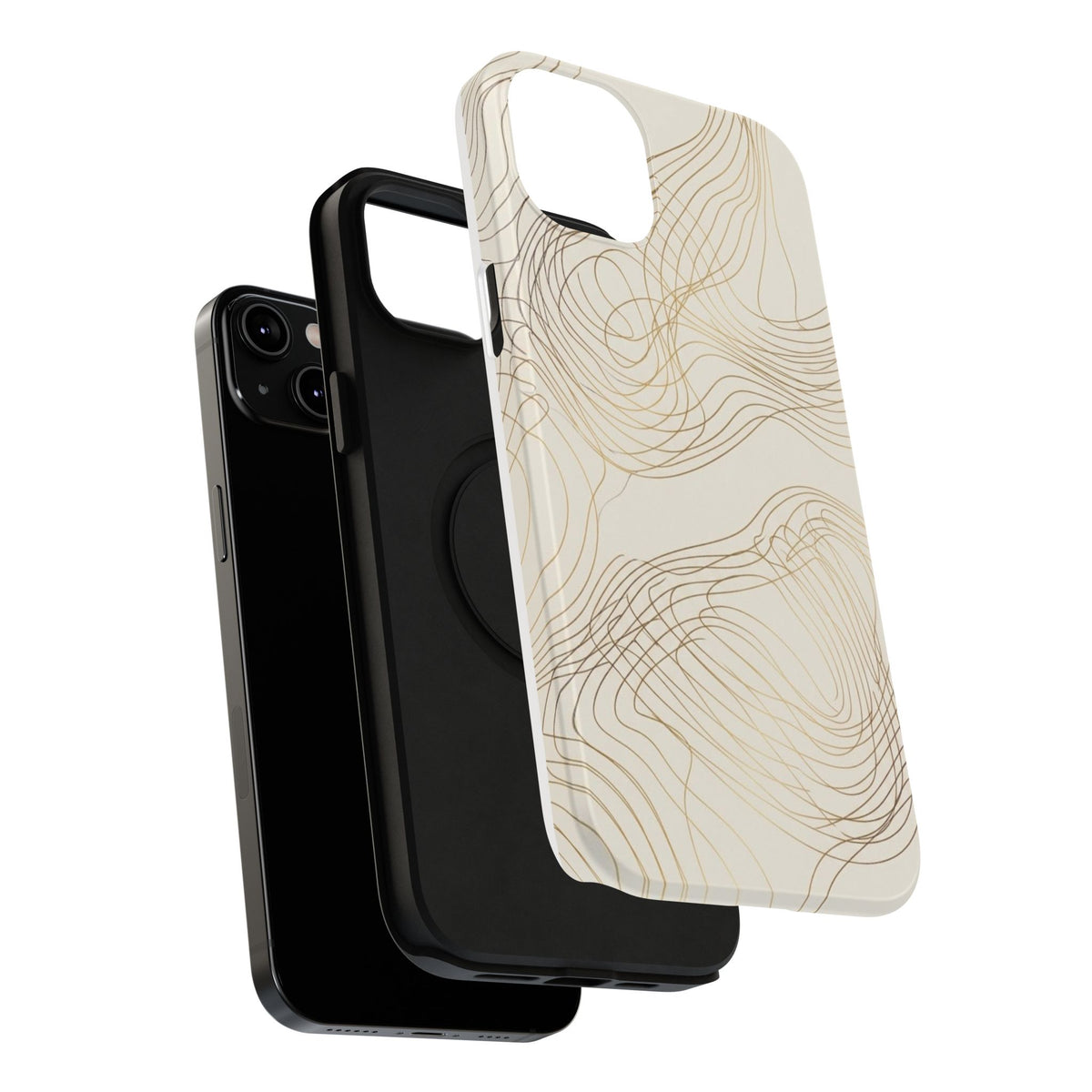 Neutral Gold Wave Pattern - Impact-Resistant Phone Case