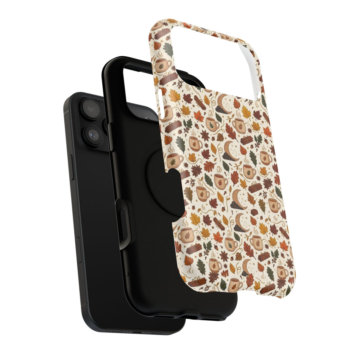 Autumn Woodland Phone Case — Fall Leaves & Fox Pattern Impact-Resistant Case