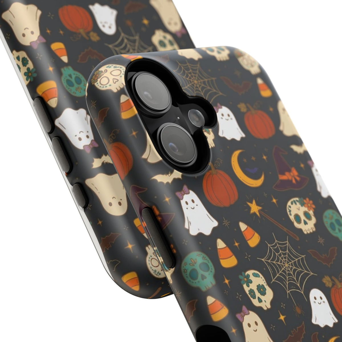 Ghosts, Pumpkins & Skulls Pattern - Impact Resistant Phone Case