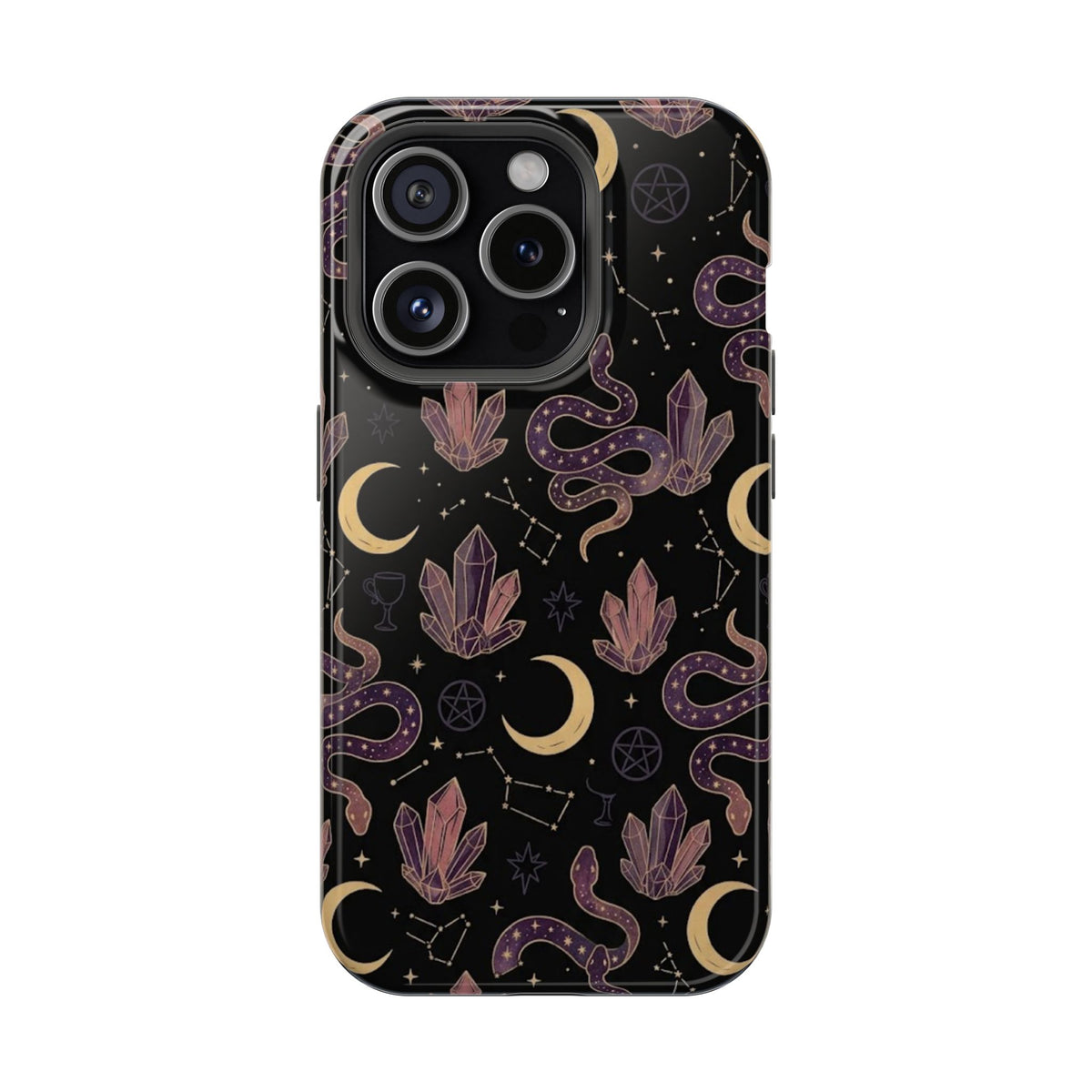Mystic Moon & Crystal Phone Case — Impact-Resistant Protective Cover