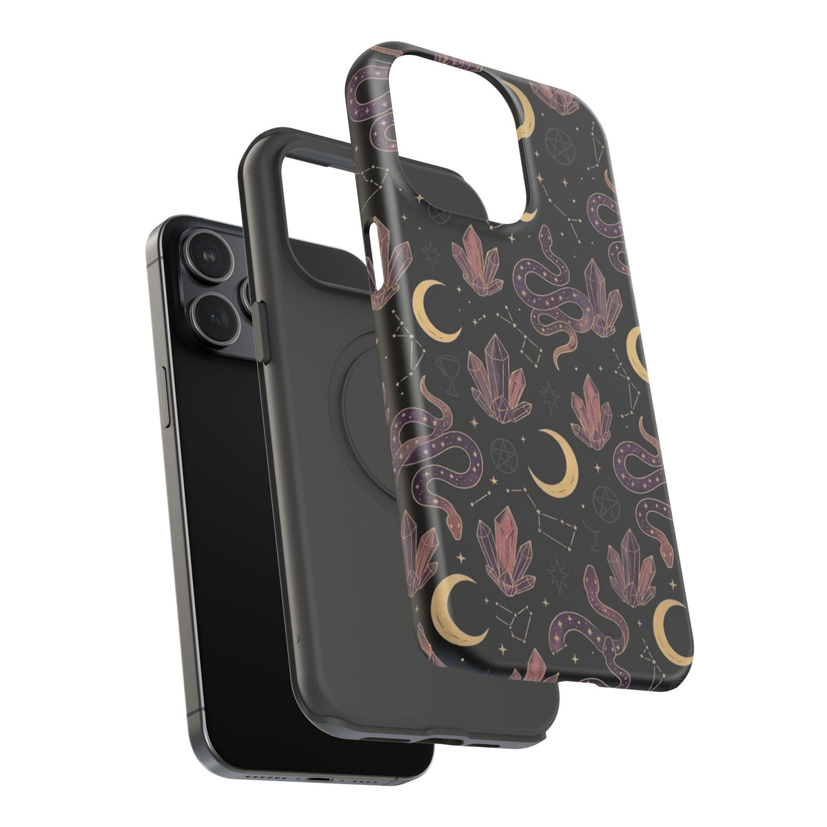 Mystic Moon & Crystal Phone Case — Impact-Resistant Protective Cover