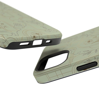 Vintage Botanical Script Design - Impact Resistant Phone Case