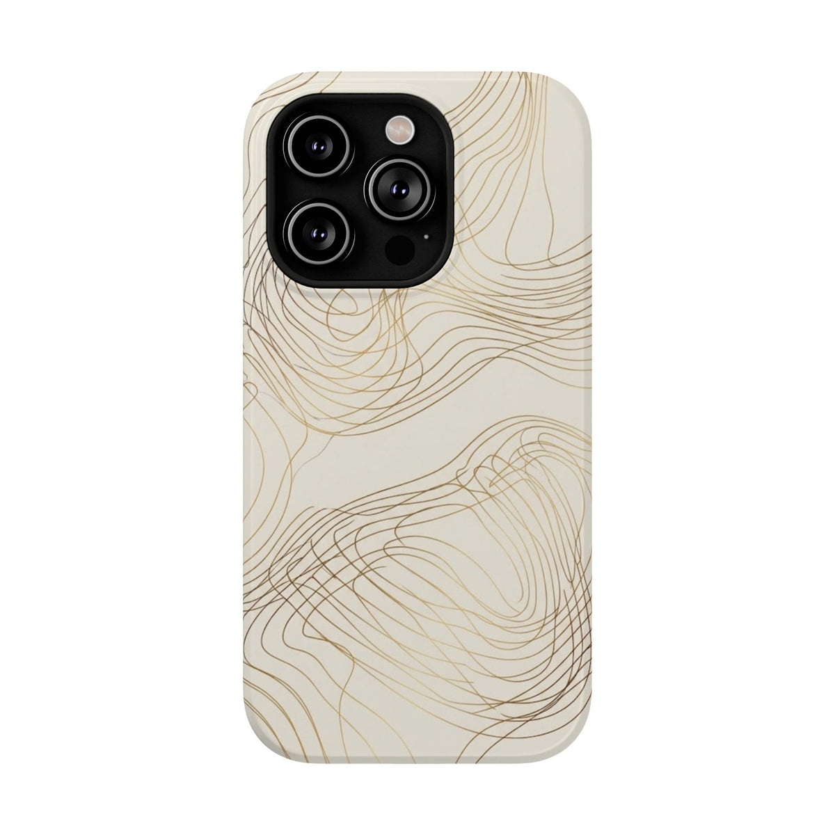 Neutral Gold Wave Pattern - Impact-Resistant Phone Case