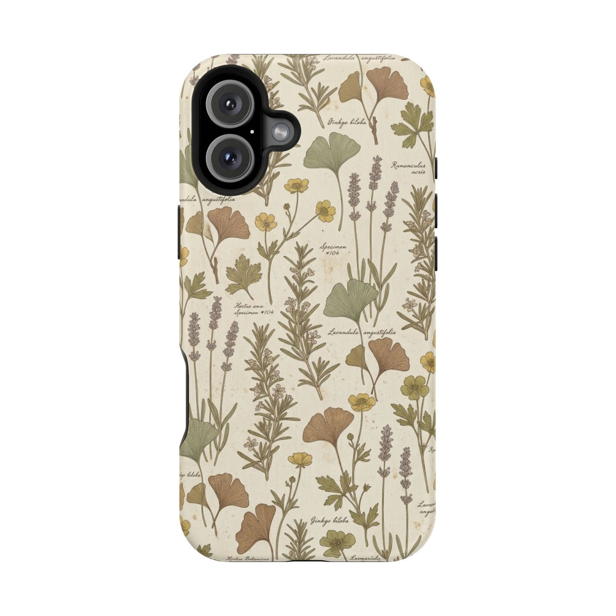 Vintage Herb Floral Pattern - Impact Resistant Phone Case