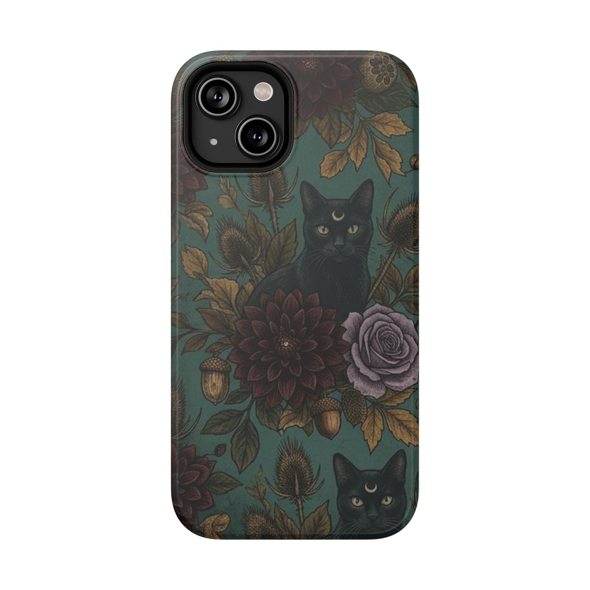 Botanical Black Cat - Impact Resistant Phone Case