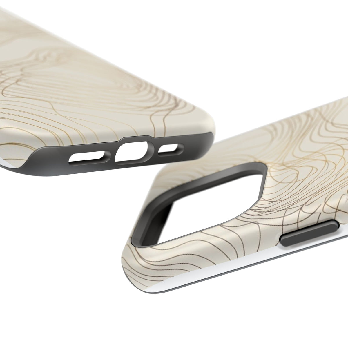 Neutral Gold Wave Pattern - Impact-Resistant Phone Case