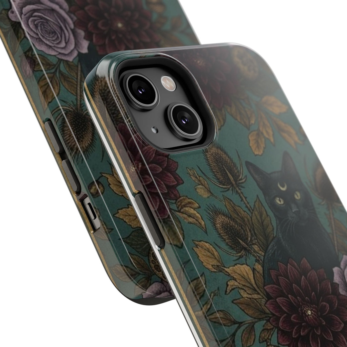 Botanical Black Cat - Impact Resistant Phone Case