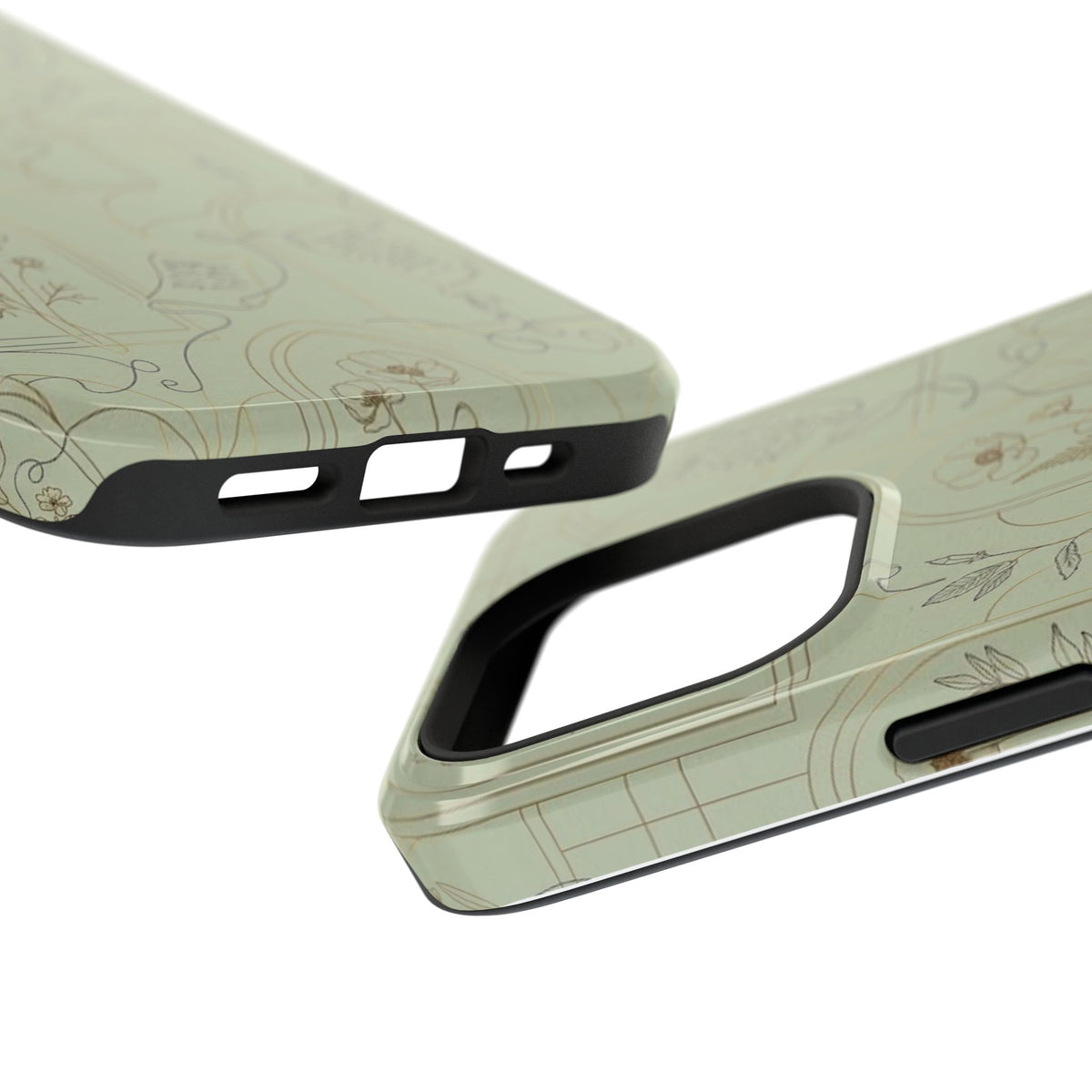 Vintage Botanical Script Design - Impact Resistant Phone Case