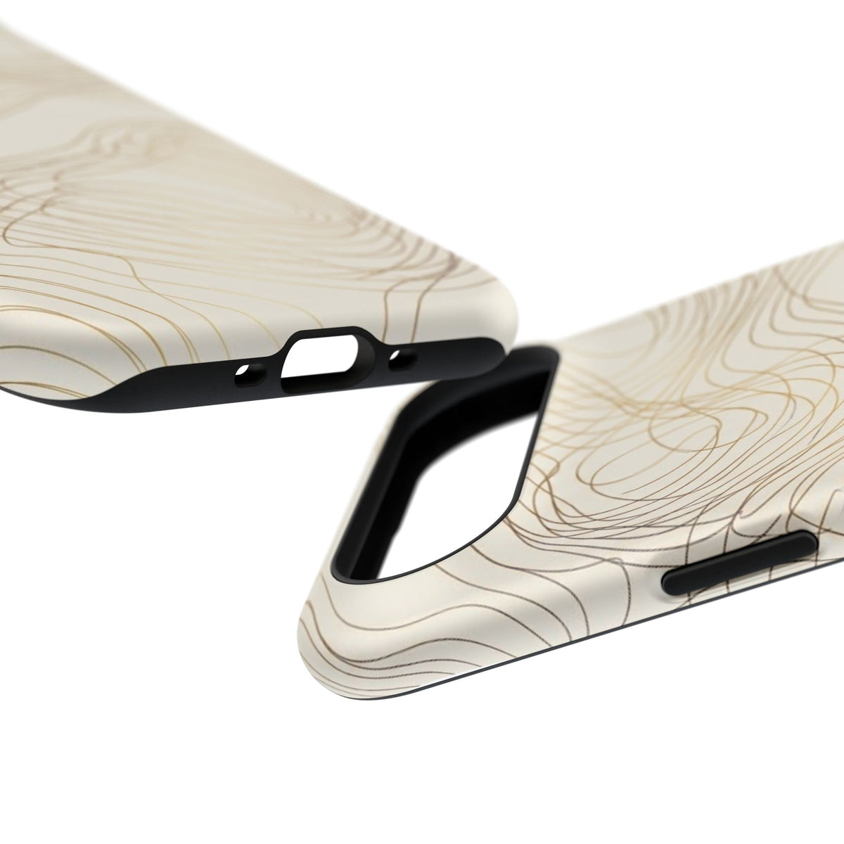 Neutral Gold Wave Pattern - Impact-Resistant Phone Case