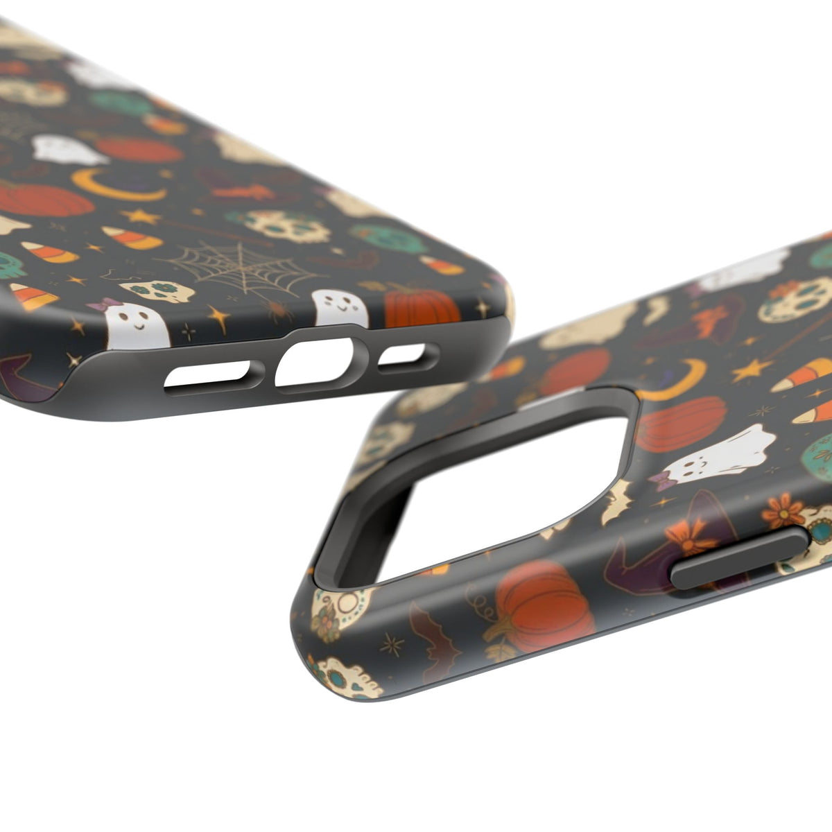 Ghosts, Pumpkins & Skulls Pattern - Impact Resistant Phone Case