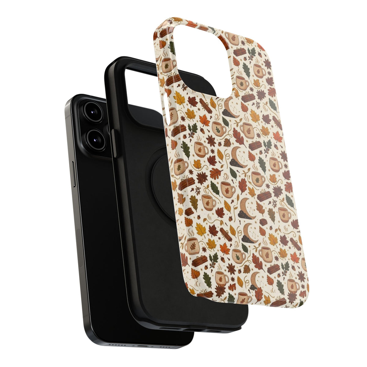 Autumn Woodland Phone Case — Fall Leaves & Fox Pattern Impact-Resistant Case