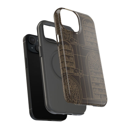 Cat Library Bookshelf Phone Case