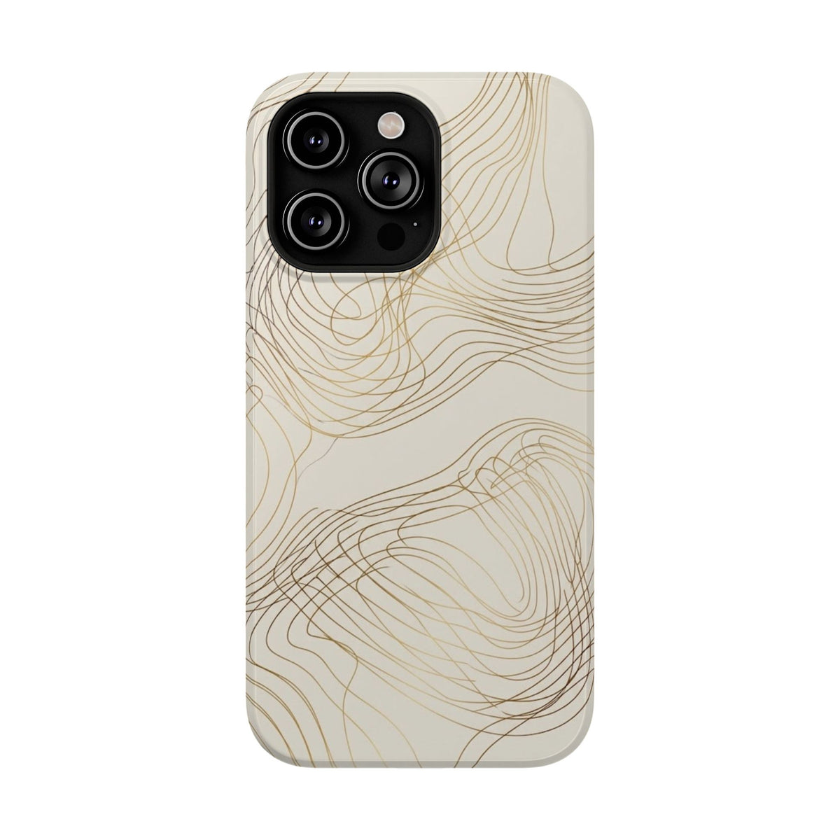 Neutral Gold Wave Pattern - Impact-Resistant Phone Case