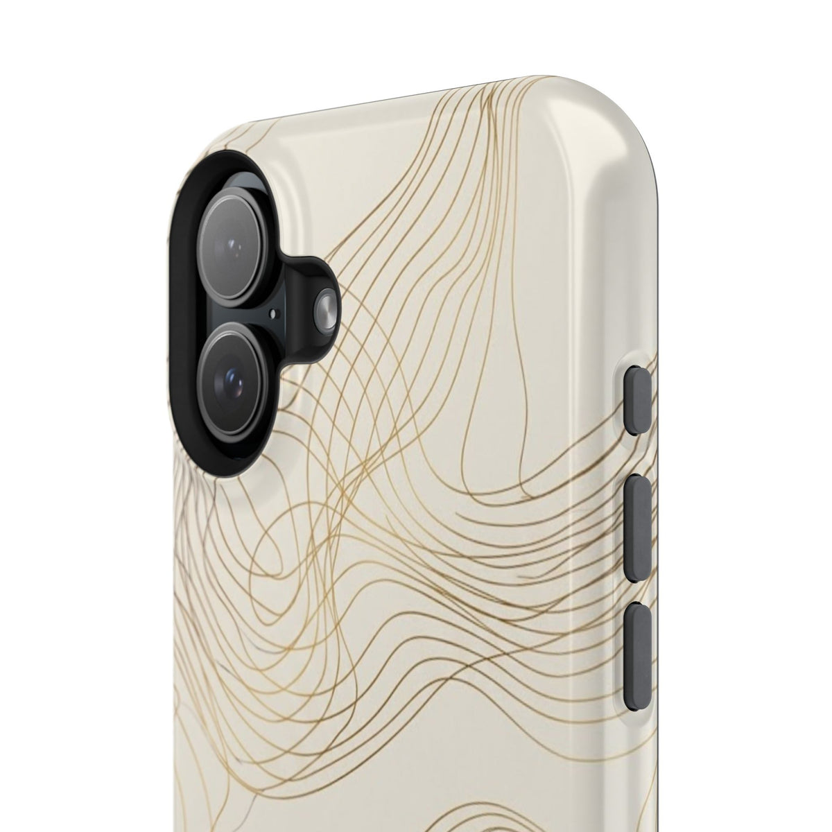 Neutral Gold Wave Pattern - Impact-Resistant Phone Case
