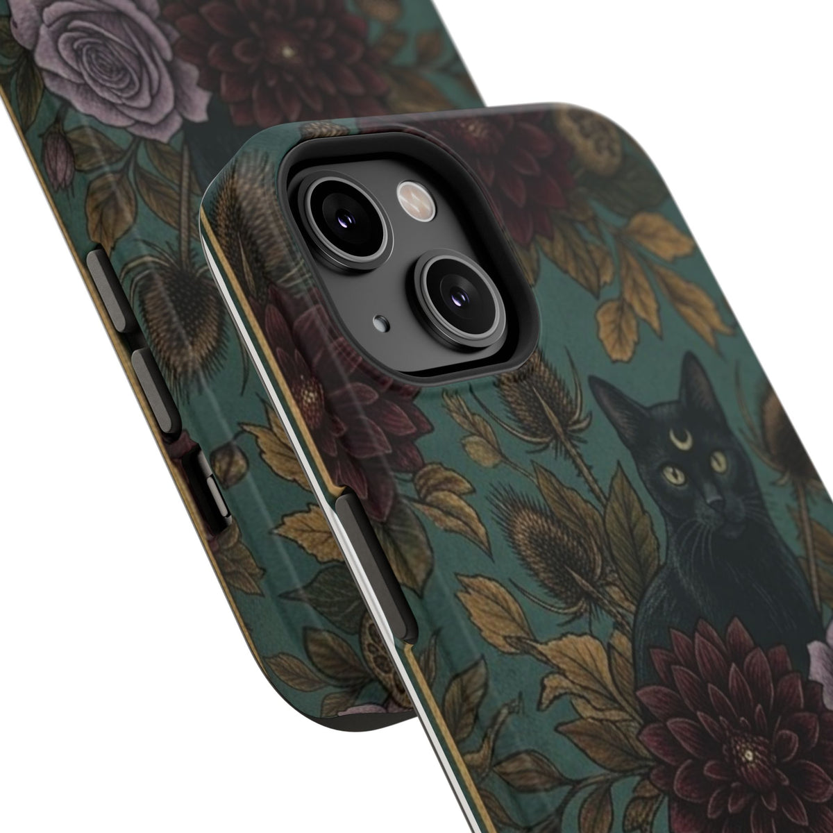 Botanical Black Cat - Impact Resistant Phone Case
