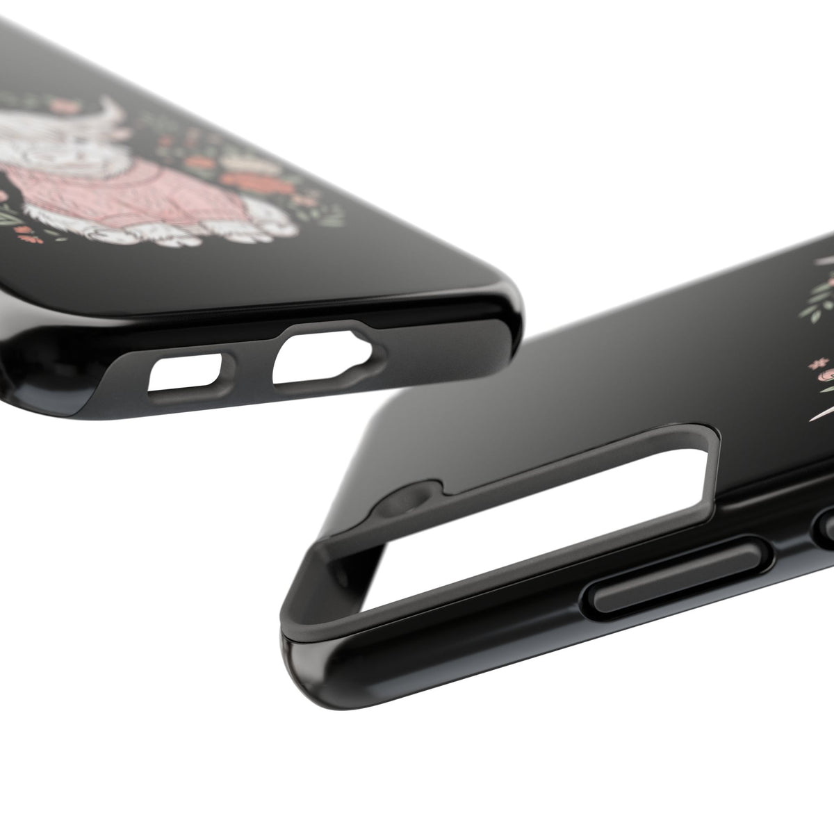 Highland Cow Floral Tough Phone Case