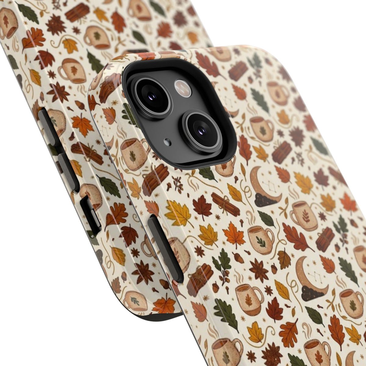 Autumn Woodland Phone Case — Fall Leaves & Fox Pattern Impact-Resistant Case