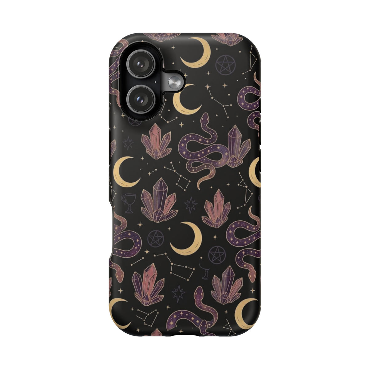 Mystic Moon & Crystal Phone Case — Impact-Resistant Protective Cover