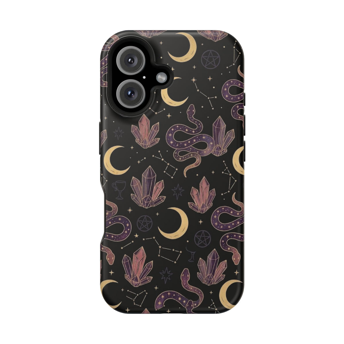 Mystic Moon & Crystal Phone Case — Impact-Resistant Protective Cover