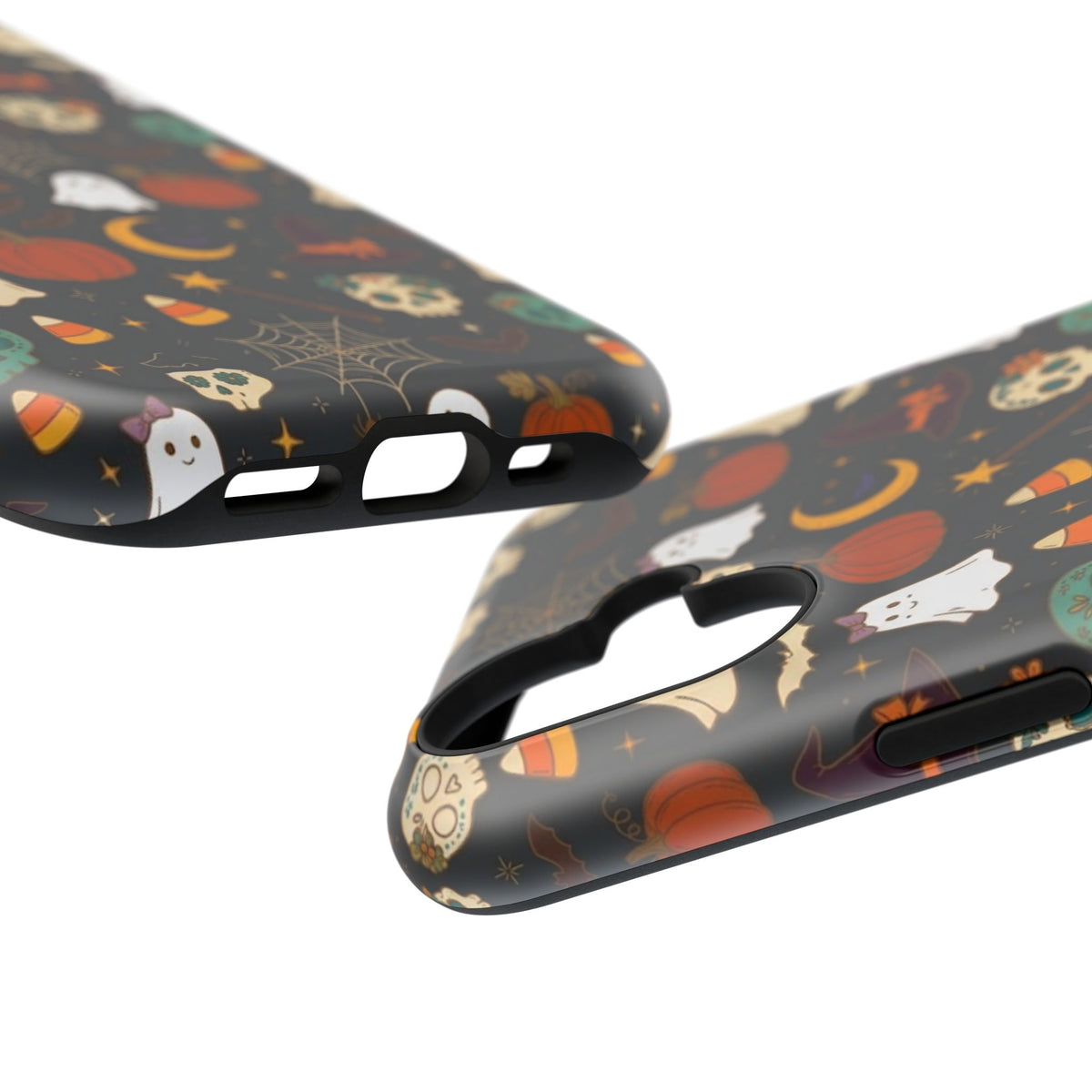 Ghosts, Pumpkins & Skulls Pattern - Impact Resistant Phone Case