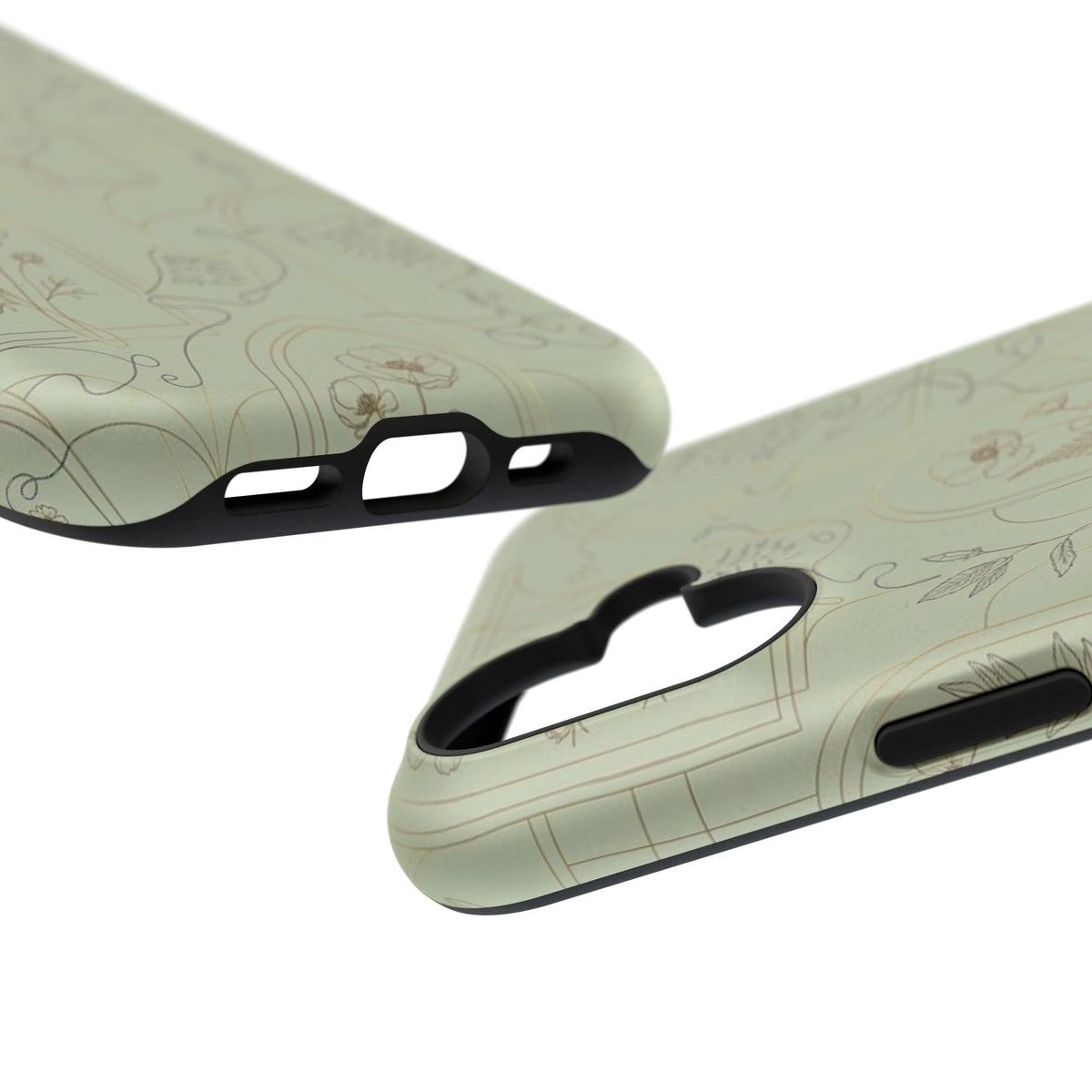 Vintage Botanical Script Design - Impact Resistant Phone Case
